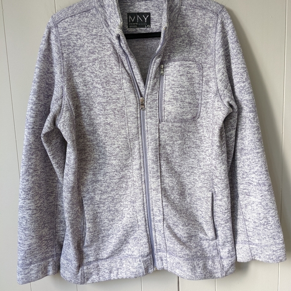 White and purple Marc NYC sweater knit sweatshirt - Picture 2 of 5